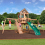 Load image into Gallery viewer, Oceanview Wooden Swing Set - green slide
