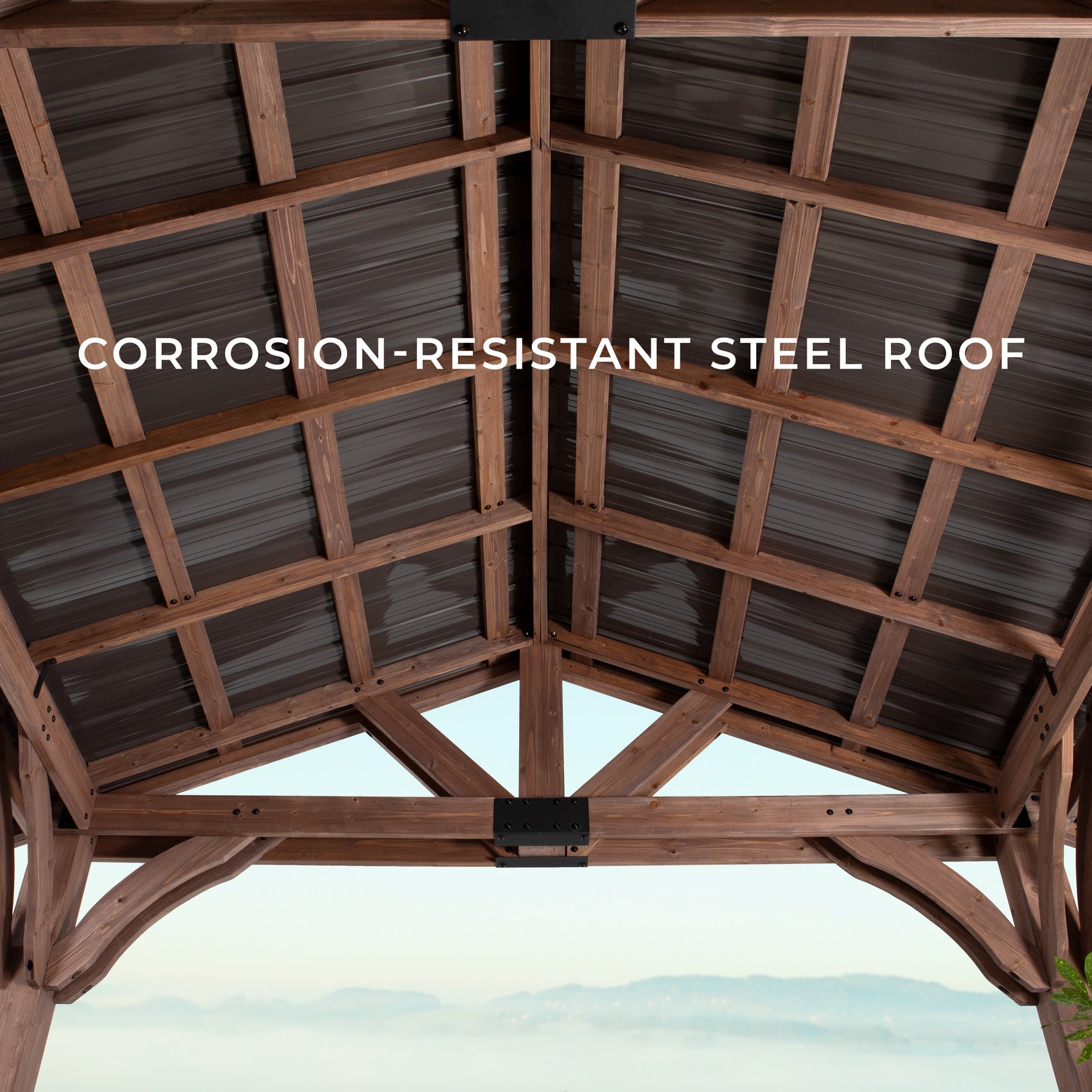 12x10 Gazebo Corrosion-Resistant Steel Roof