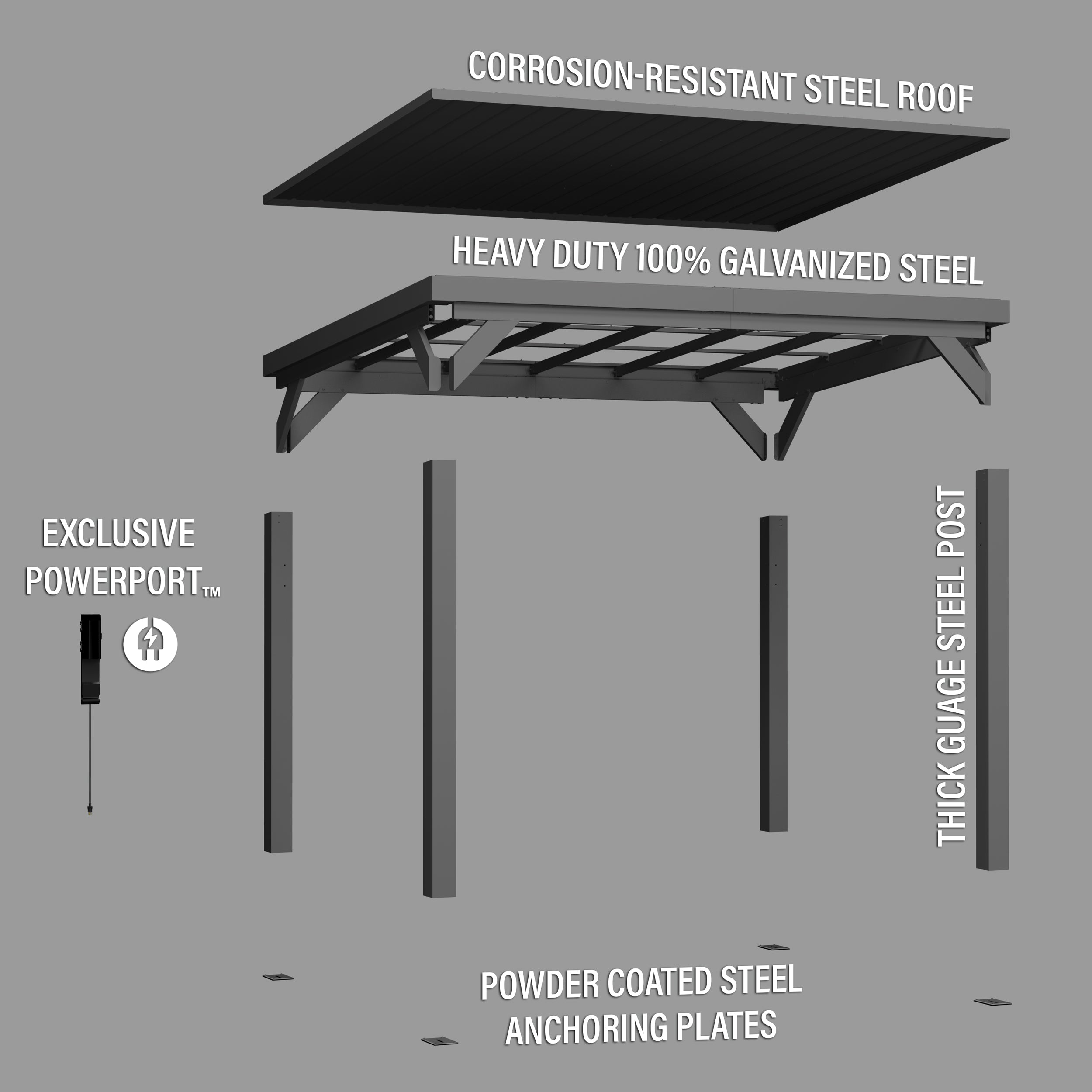 12x9.5 Stonebridge Gazebo Exploded View