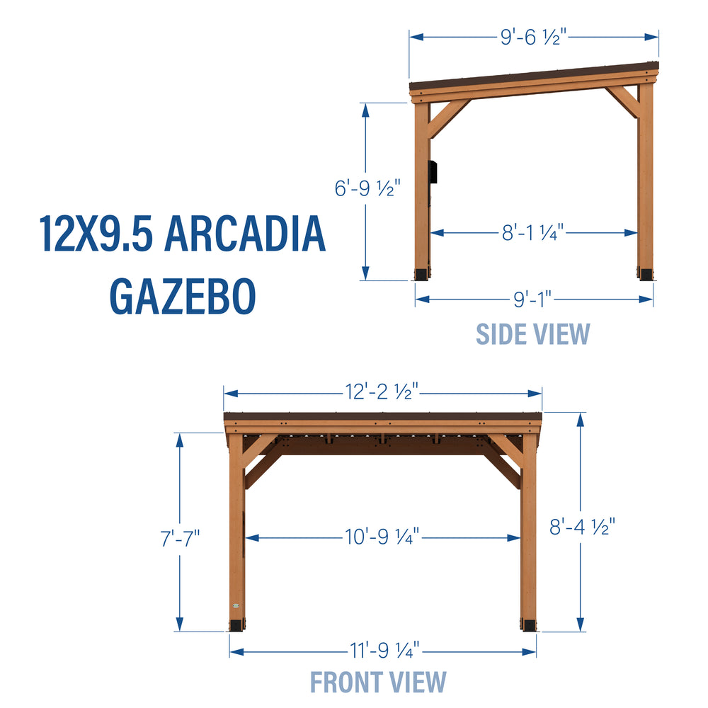 Arcadia Gazebo Dimensions