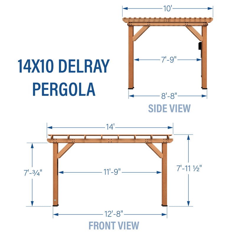 14x10 Delray Pergola specifications