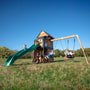 Load image into Gallery viewer, Canyon Creek Swing Set Green Slide Angle
