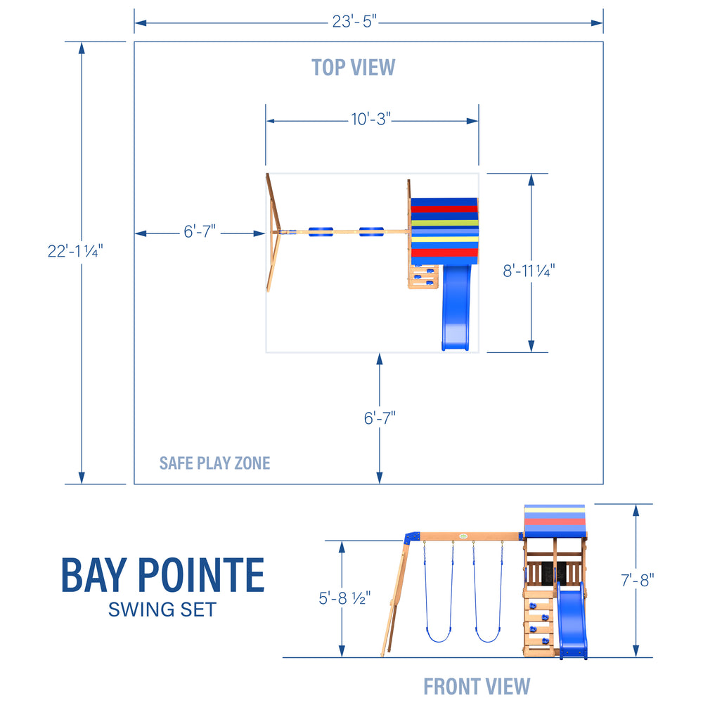 Bay Pointe Swing Set Dimensions