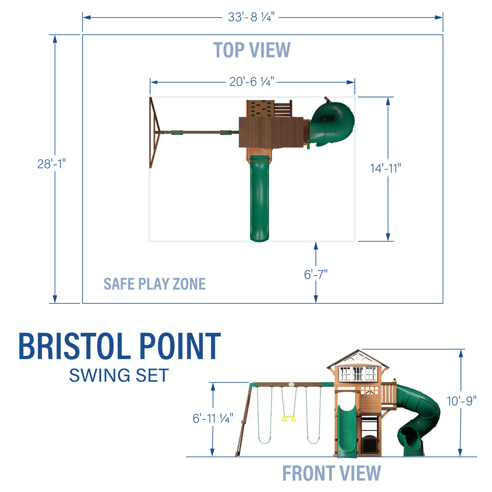 Bristol Point Swing Set Dimensions