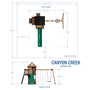 Load image into Gallery viewer, Canyon Creek Swing Set Green Slide Dimensions
