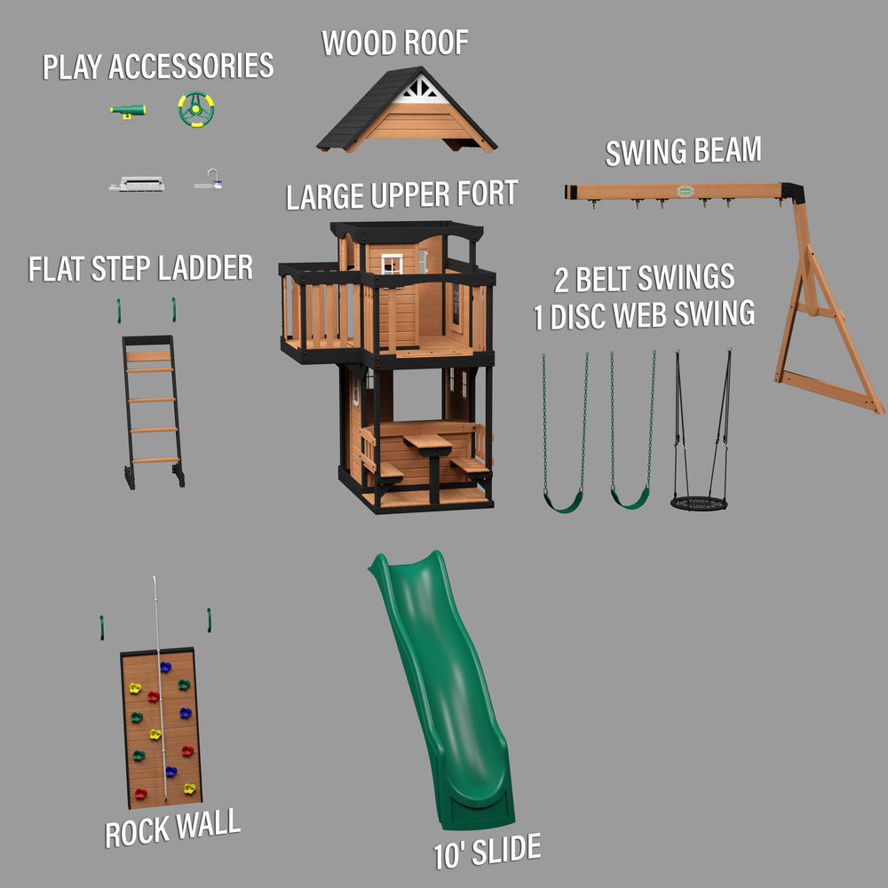 Canyon Creek Swing Set Green Slide Exploded View