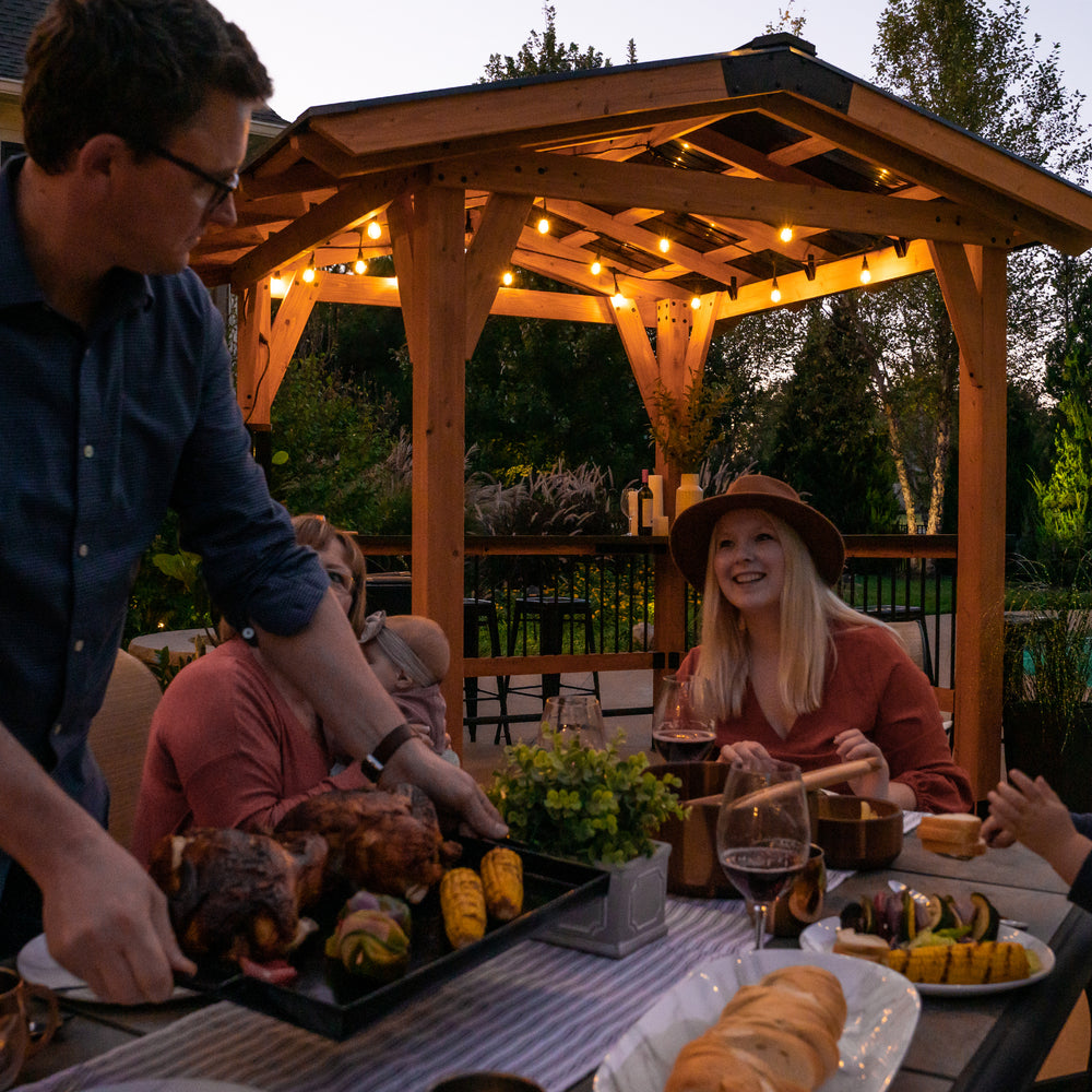 Granada Grill Gazebo with Outdoor Bar - Summer Dinner Party