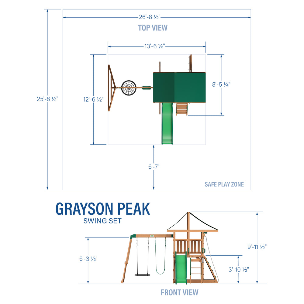 Grayson Peak Swing Set Dimensions