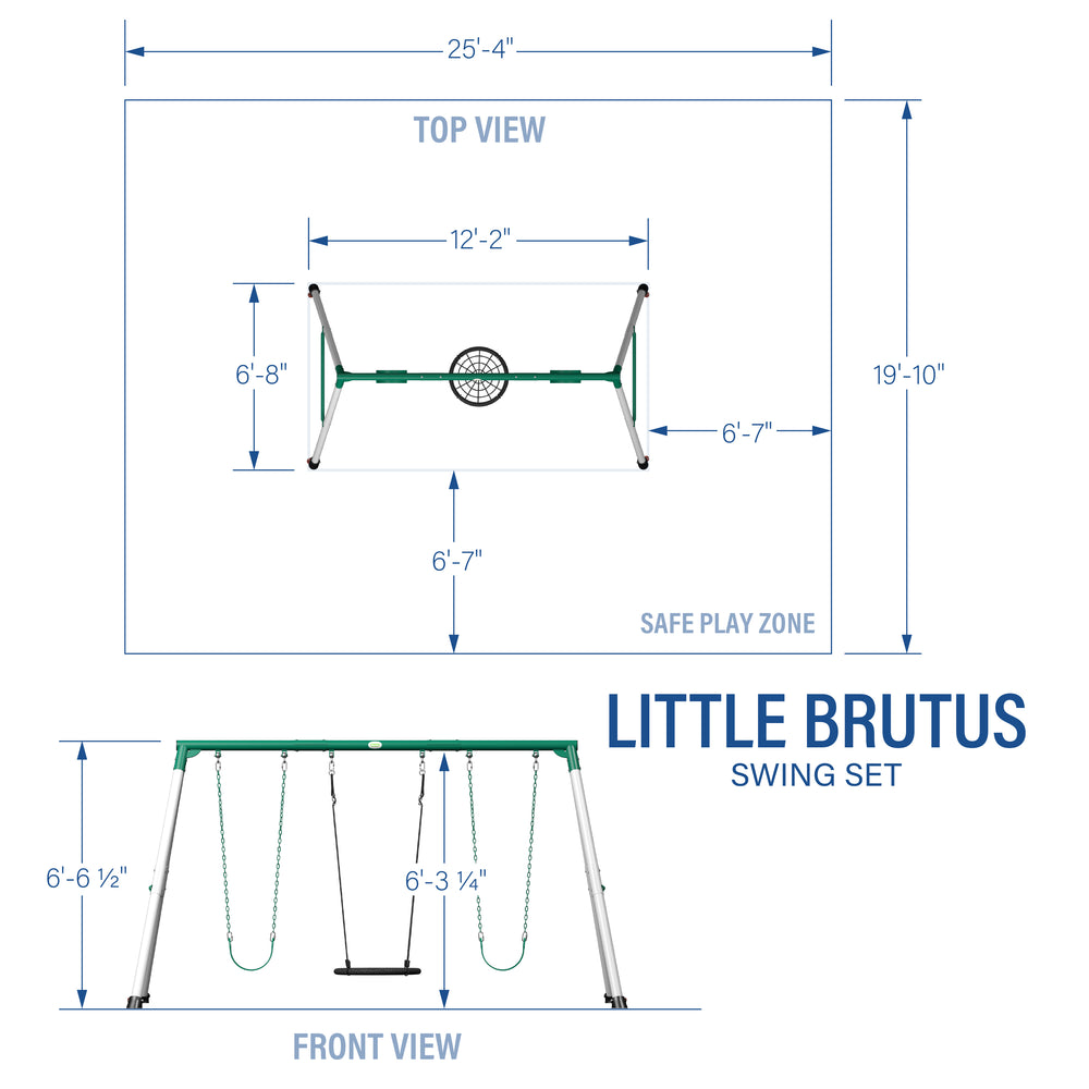 Little Brutus Swing Set Dimensions