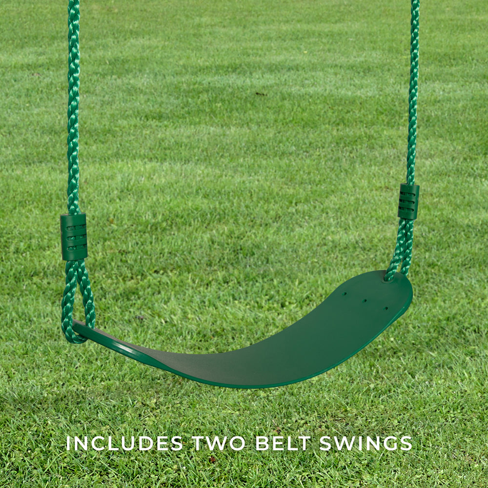 Includes two belt swings
