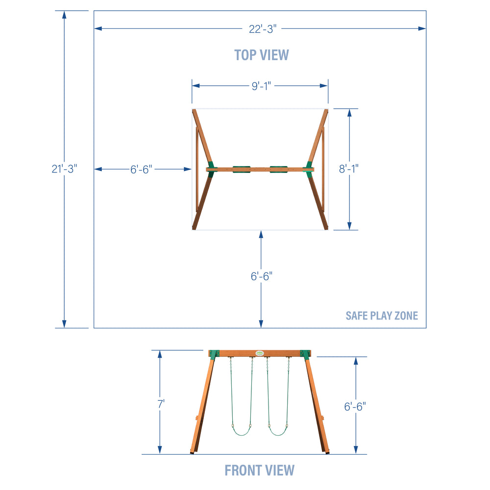 Heavy Duty Durango Swing Set Dimensions