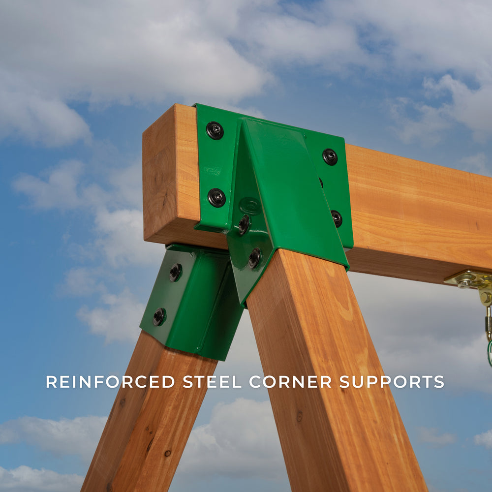 Reinforced steel corner supports