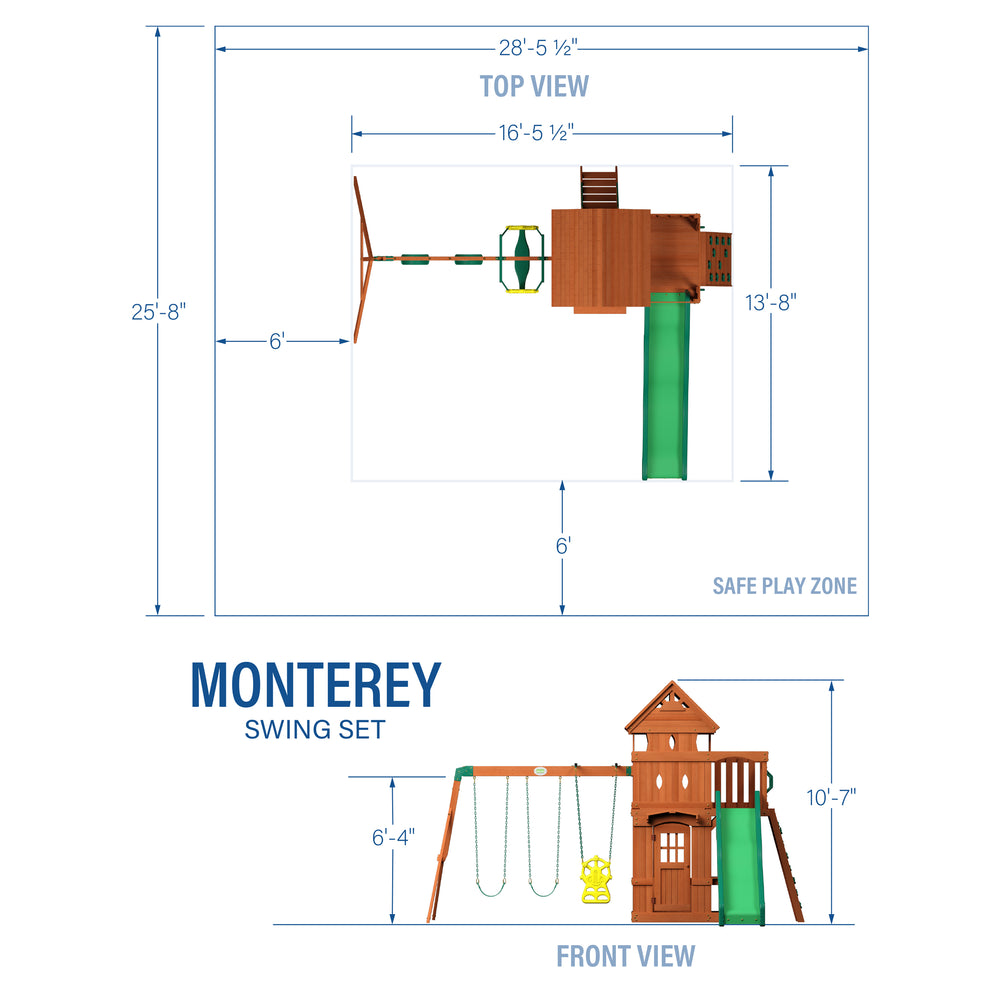 Monterey Swing Set Dimensions
