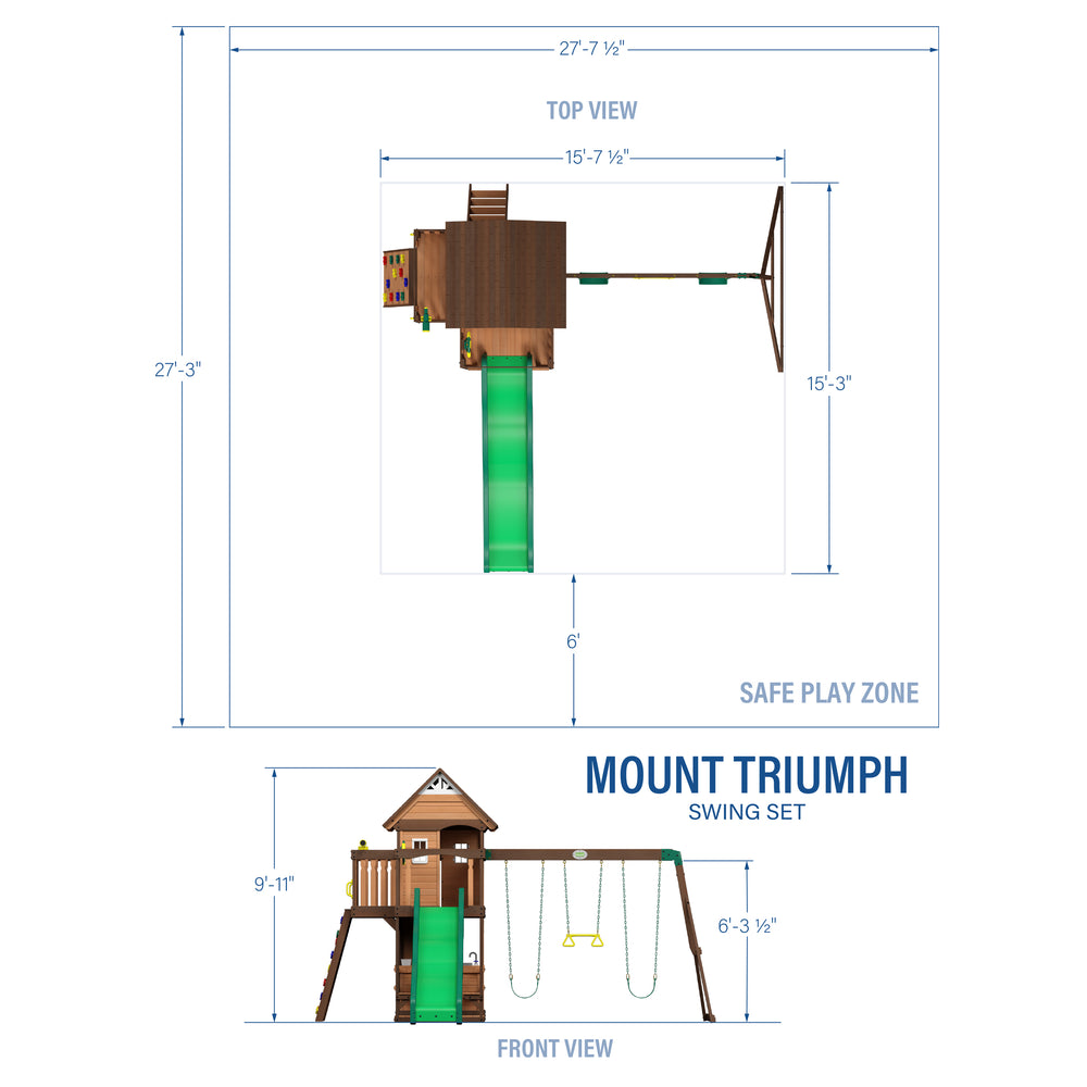 Mount Triumph Swing Set Dimensions