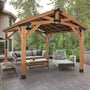 Load image into Gallery viewer, 14x12 Norwood Gazebo anchored to concrete patio

