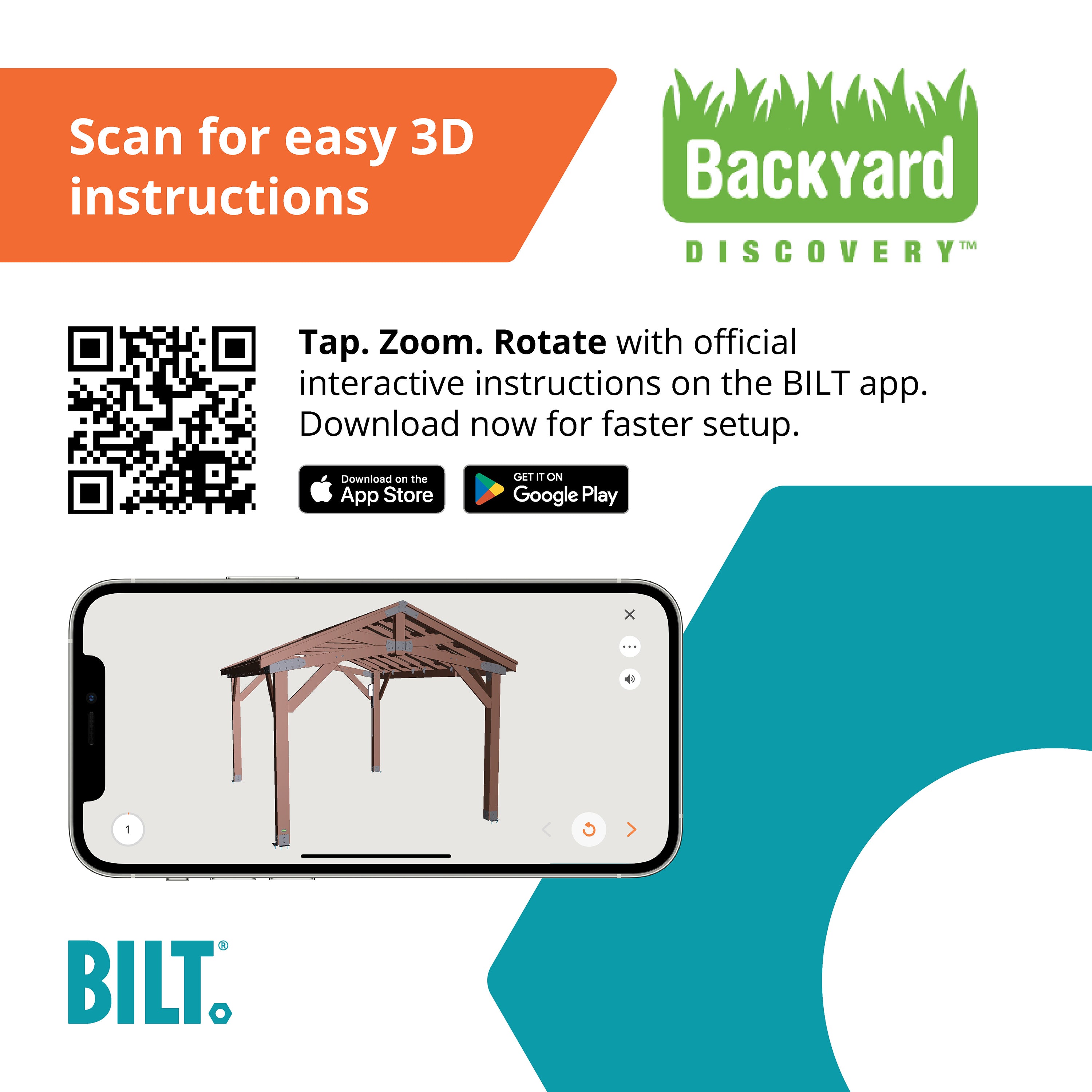 Norwood Gazebo BILT App to assist with assembly