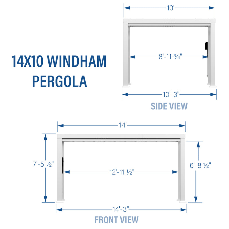 14x10 Windham Modern Steel Pergola With Sail Shade Soft Canopy specifications