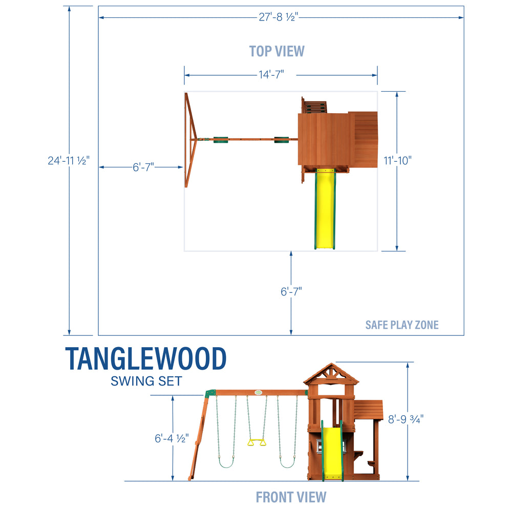 Tanglewood Swing Set Dimensions