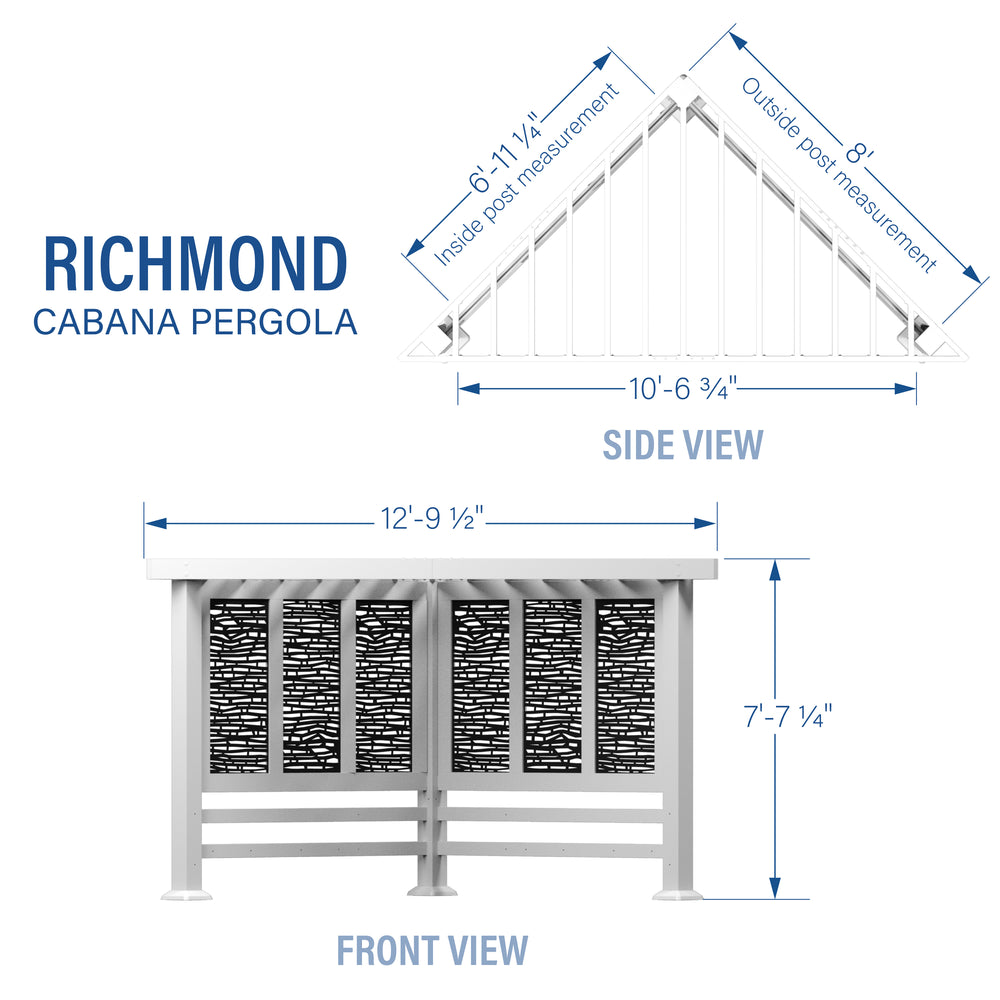 Richmond Steel Cabana Pergola Dimensions