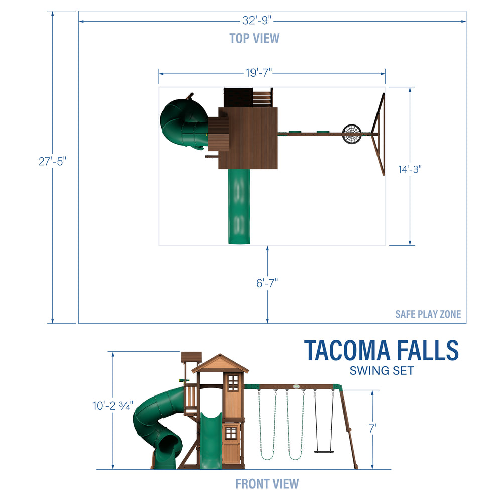 Tacoma Falls Dimensions