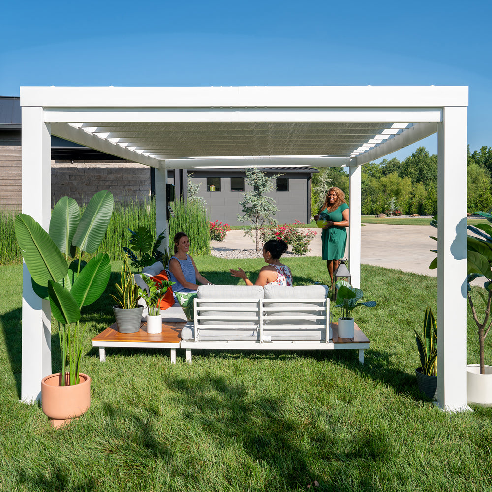 14x10 Windham Pergola With Sail Shade Soft Canopy