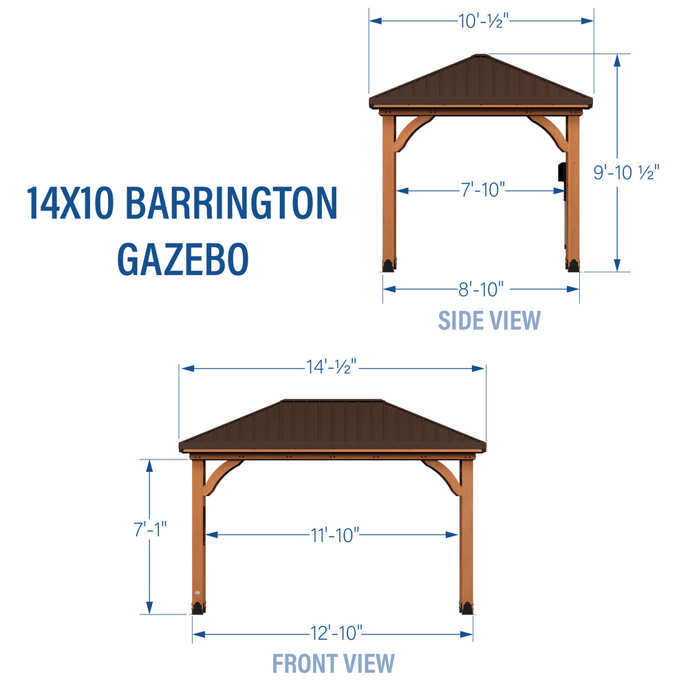 14x10 Barrington Gazebo Dimensions