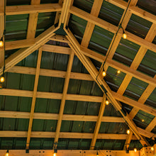 Load image into Gallery viewer, 14x10 Barrington Gazebo Interior Hip roof decorated with lights

