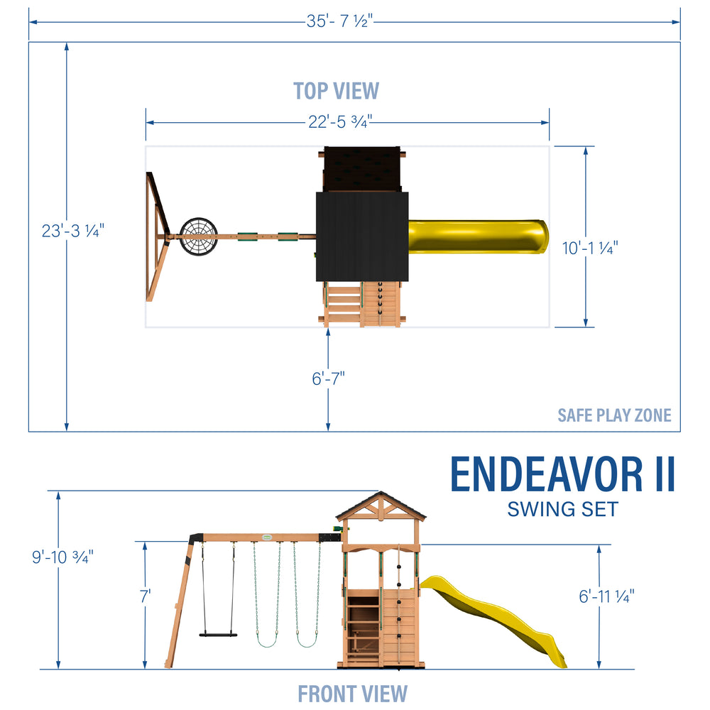 Endeavor II Yellow Slide Dimensions