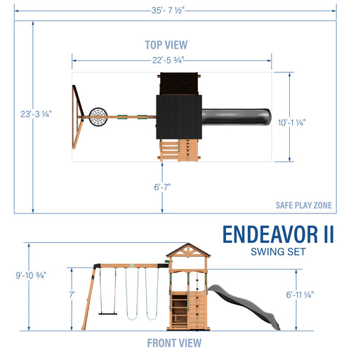 Endeavor II Gray Slide Dimensions