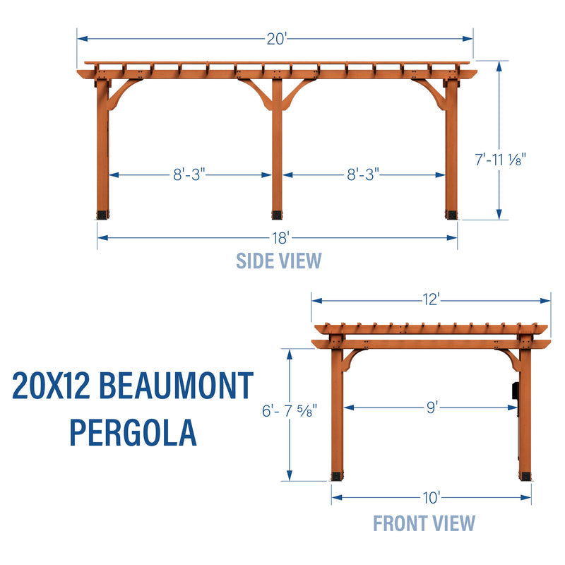 20x12 Beaumont Pergola specifications
