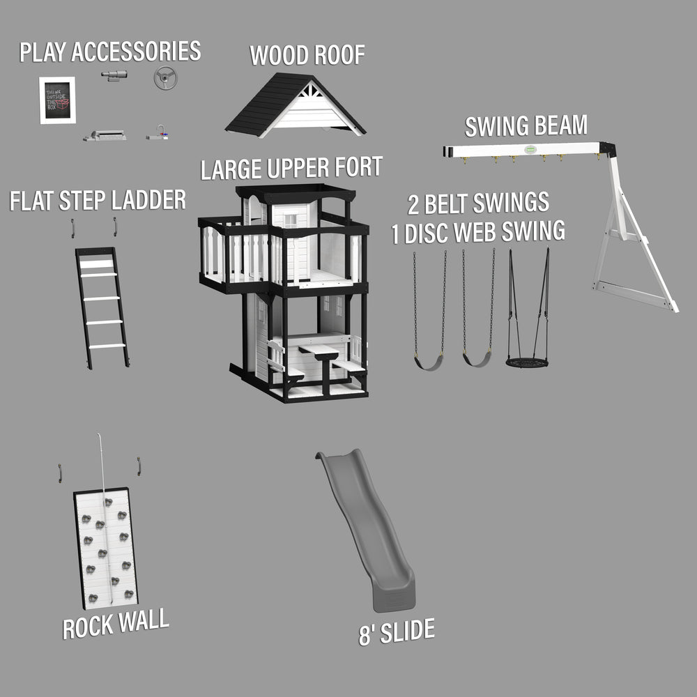 Canyon Creek Swing Set – White Exploded View