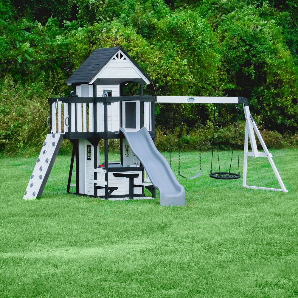 White Canyon Creek Outdoor Wooden Swing Set Backyard Discovery