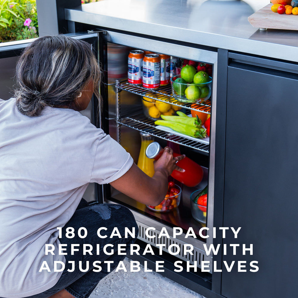 180 can capacity refrigerator with adjustable shelves