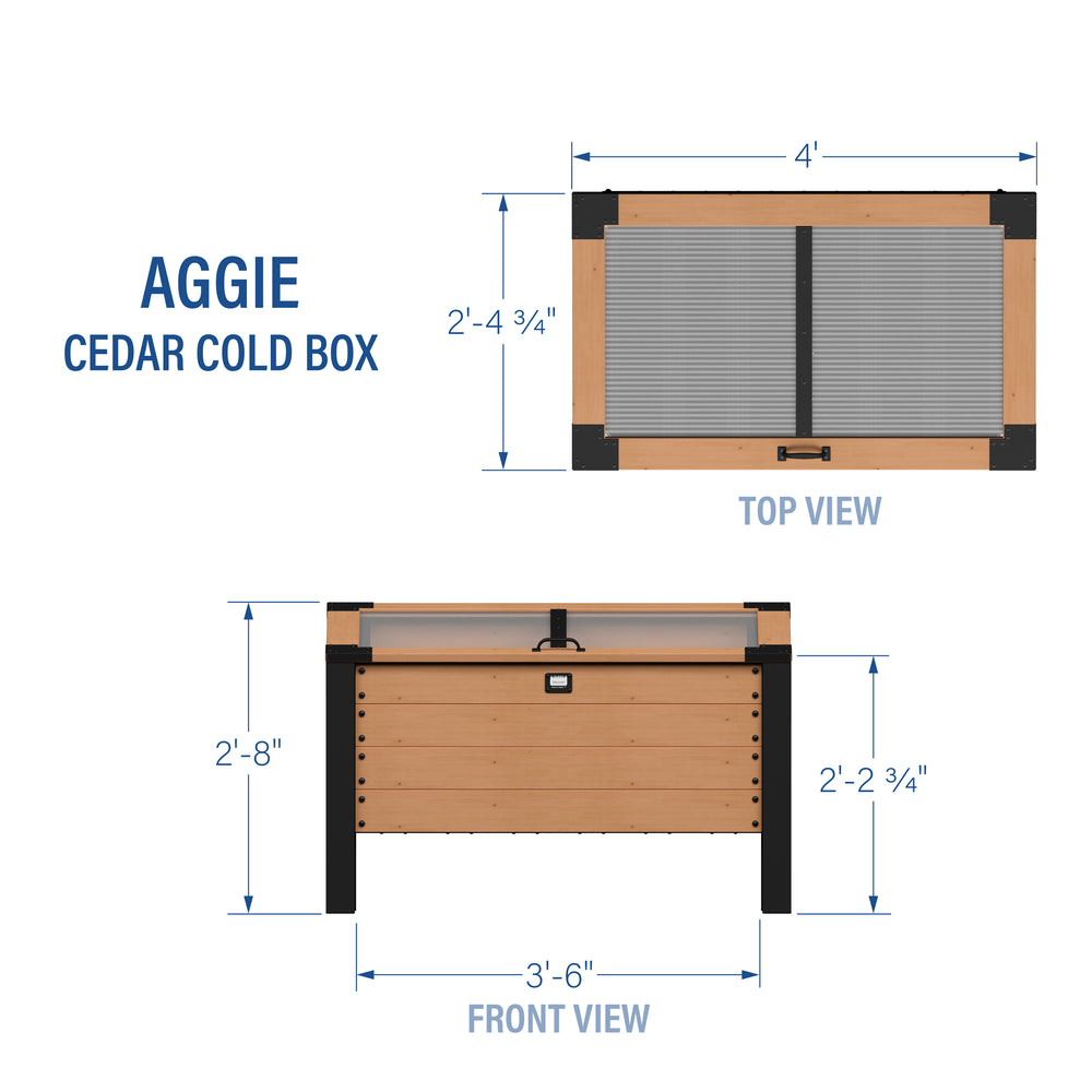 Aggie Cedar Cold Box Dimensions
