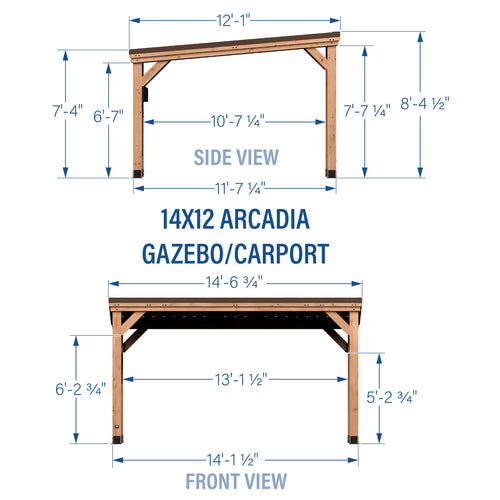 14x12 Arcadia Imperial Dimensions