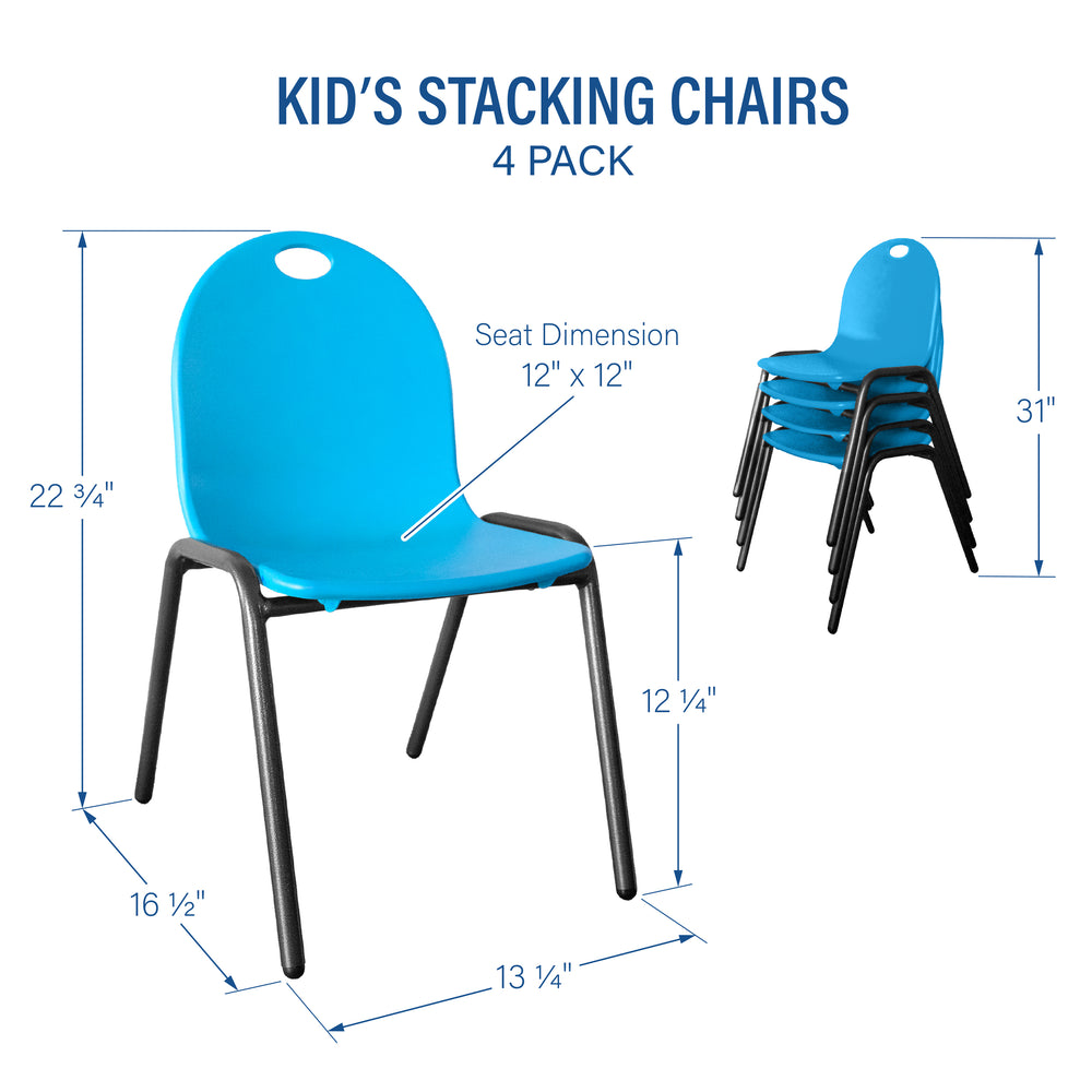 blue kids stacking chairs