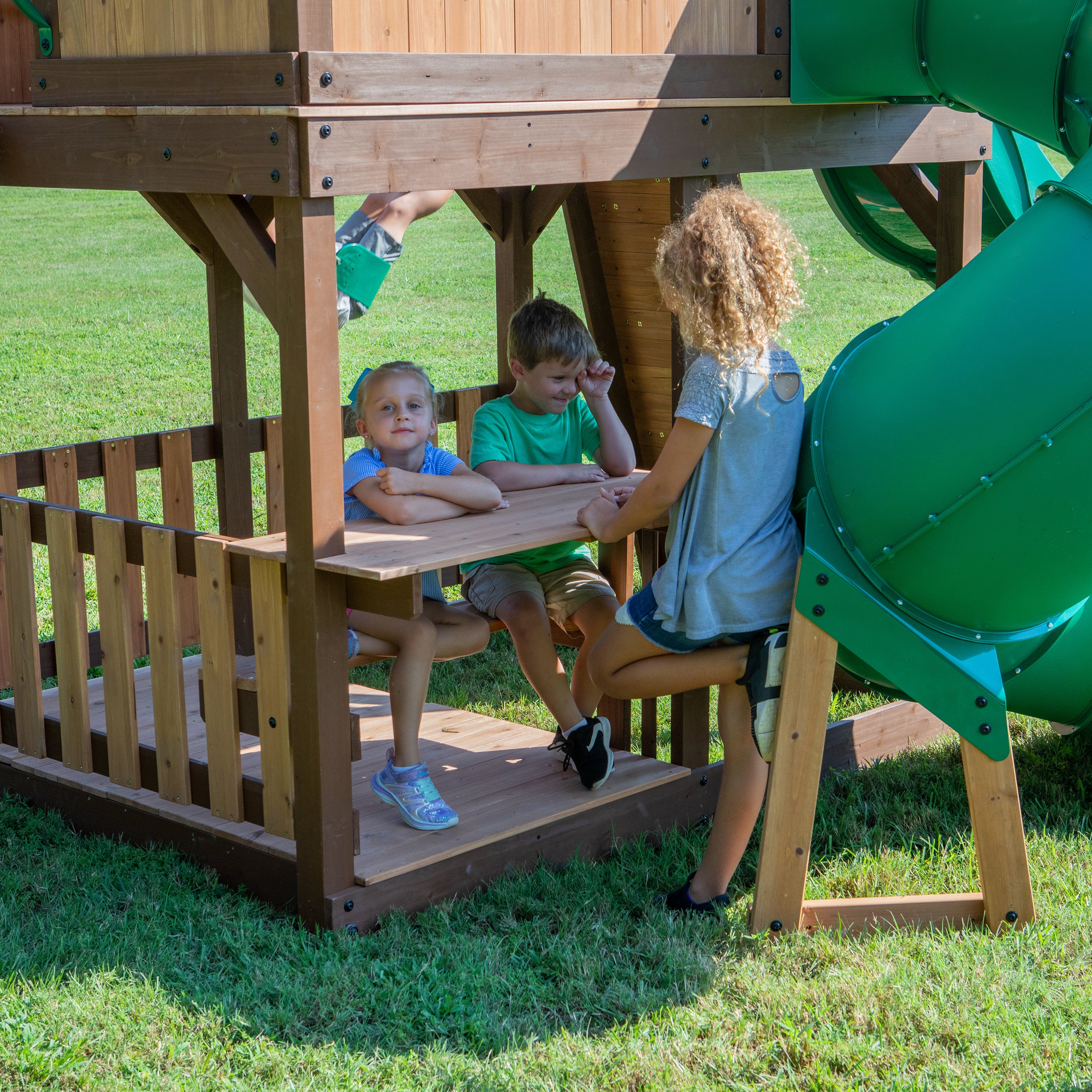 Skyfort II Swing Set with Spiral Tube Slide