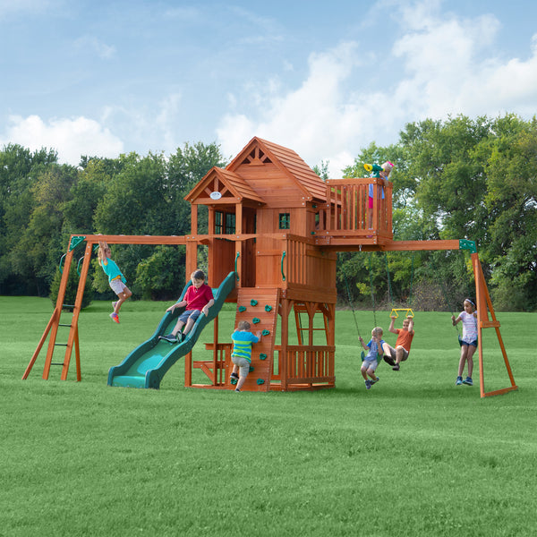 Skyfort II Wooden Swing Set - Backyard Discovery