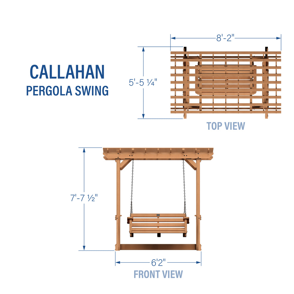 Callahan Pergola Swing Dimensions