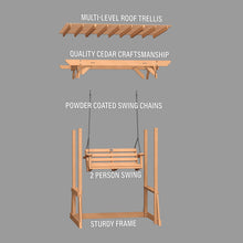 Load image into Gallery viewer, Callahan Pergola Swing Exploded View
