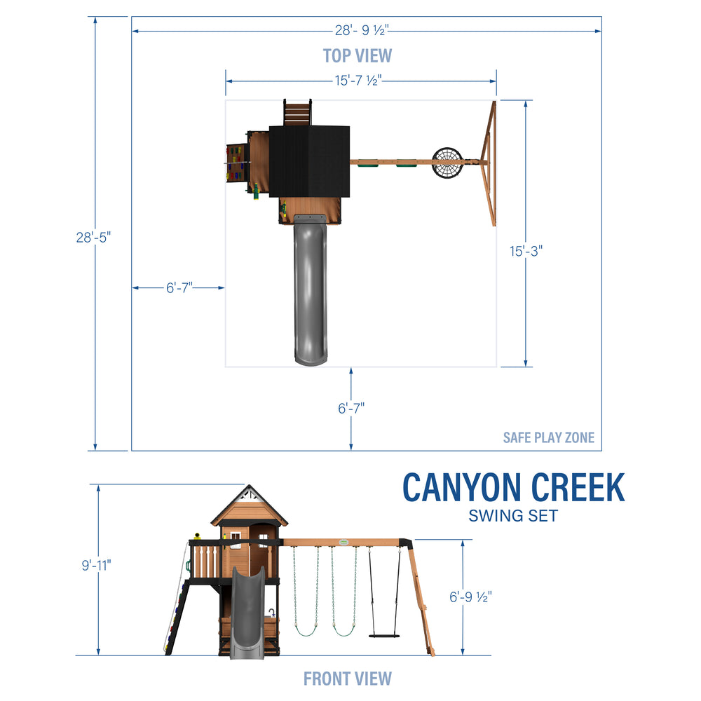 Canyon Creek Gray Slide Dimensions