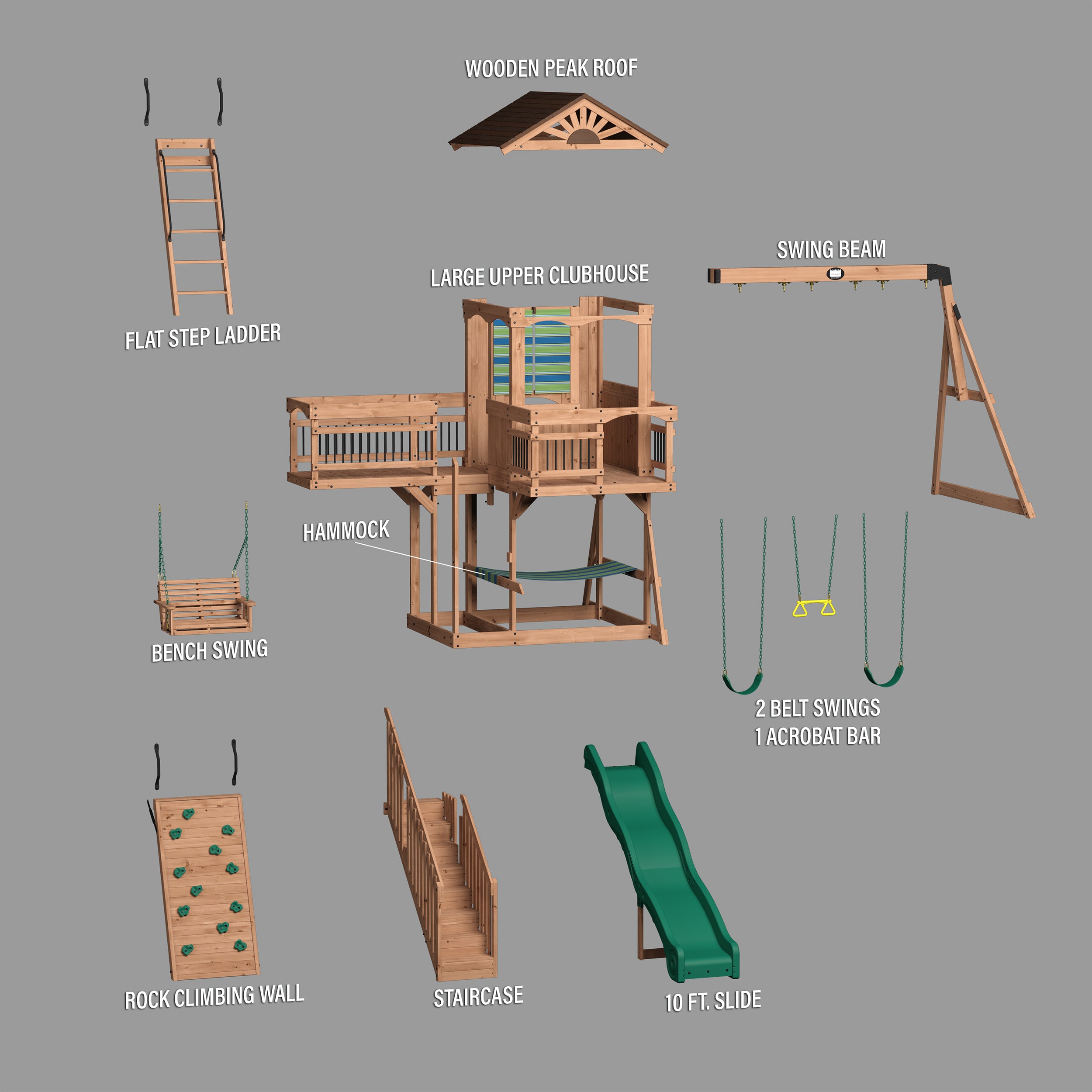Caribbean Wooden Swing Set for Kids - Backyard Discovery