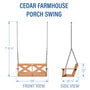 Load image into Gallery viewer, cedar farmhouse porch swing dimensions
