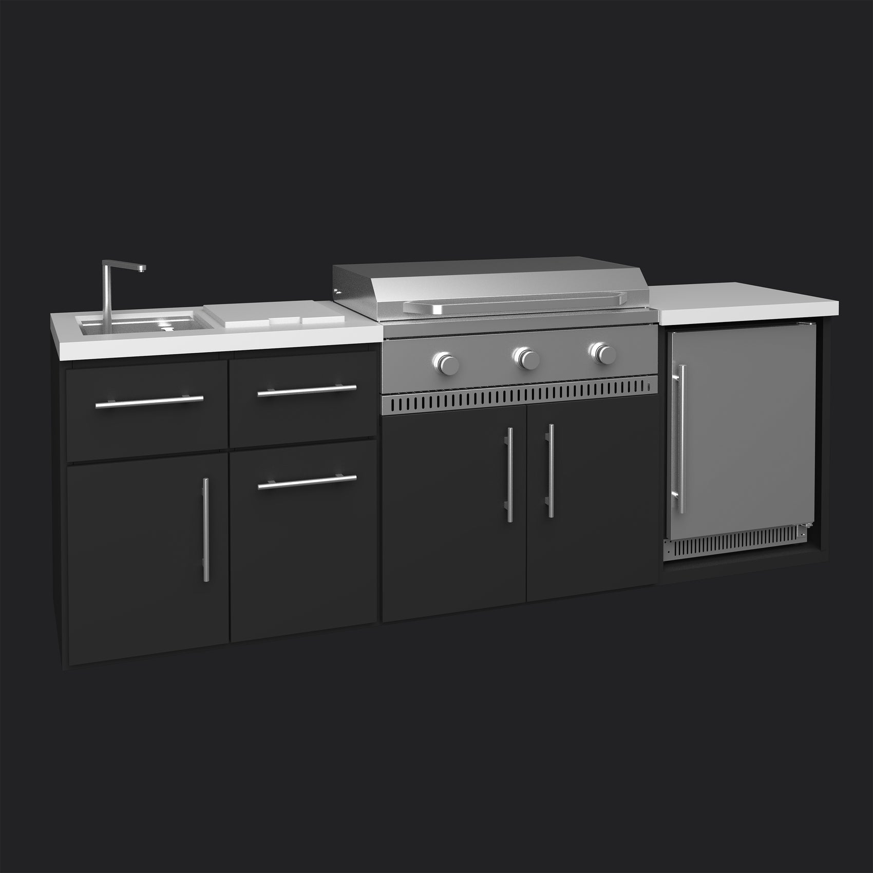 Emory | 9-Foot Outdoor Kitchen Island with Built-In Griddle