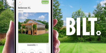 BILT assembly for the Bellerose XL greenhouse with 3D interactive step-by-step instructions on a smartphone