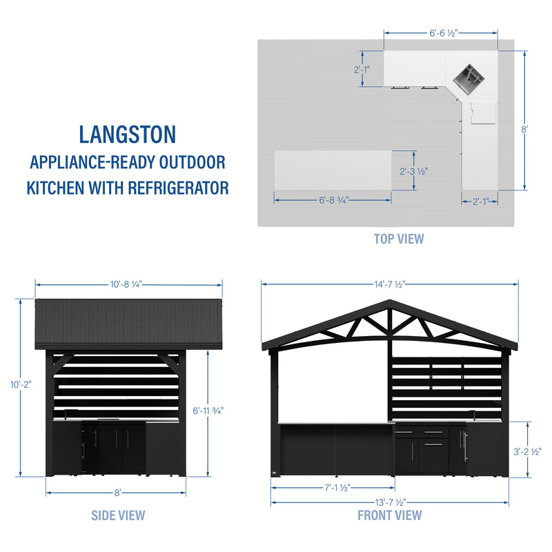 Langston Appliance-Ready Outdoor Kitchen with Refrigerator specifications