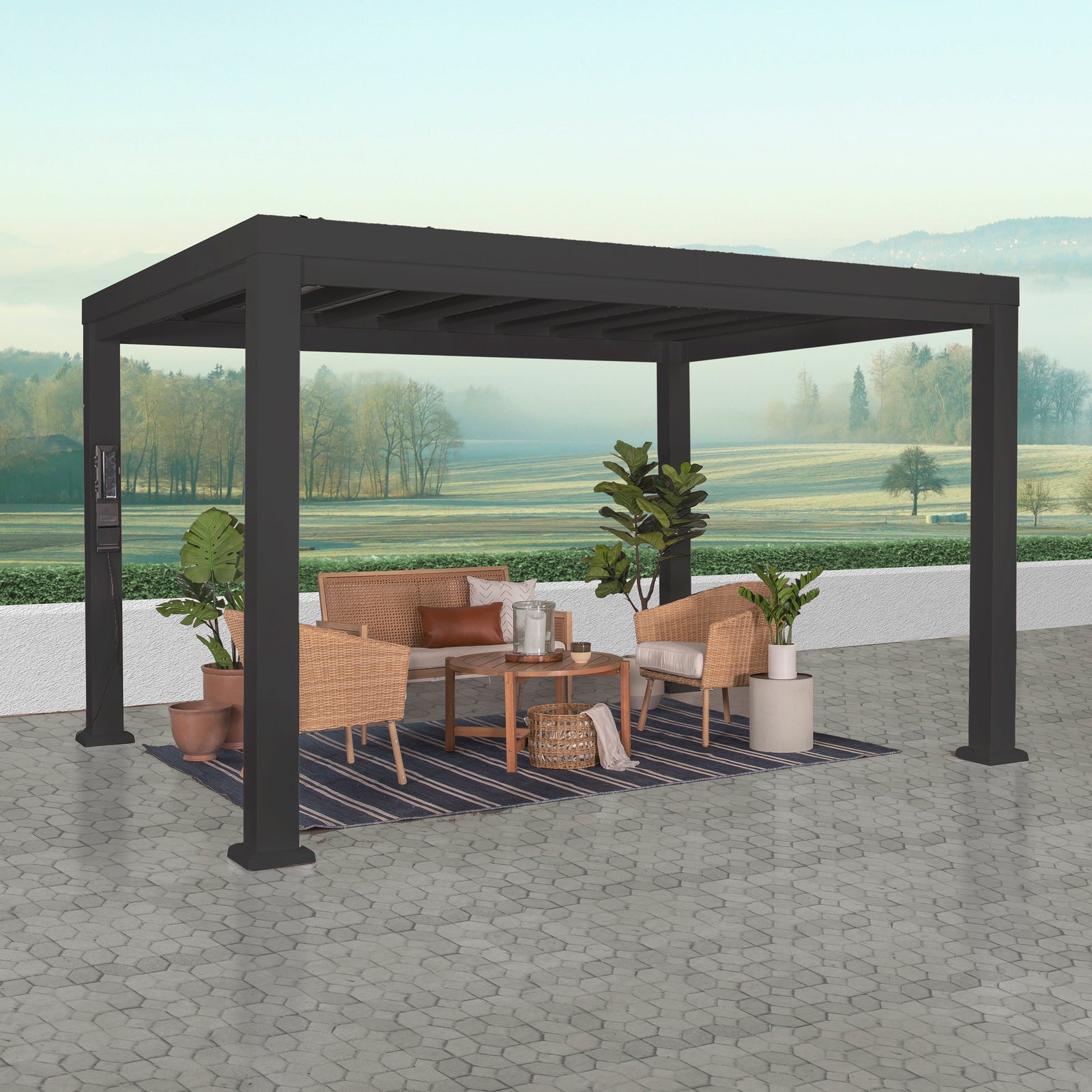 Load image into Gallery viewer, modern pergola black
