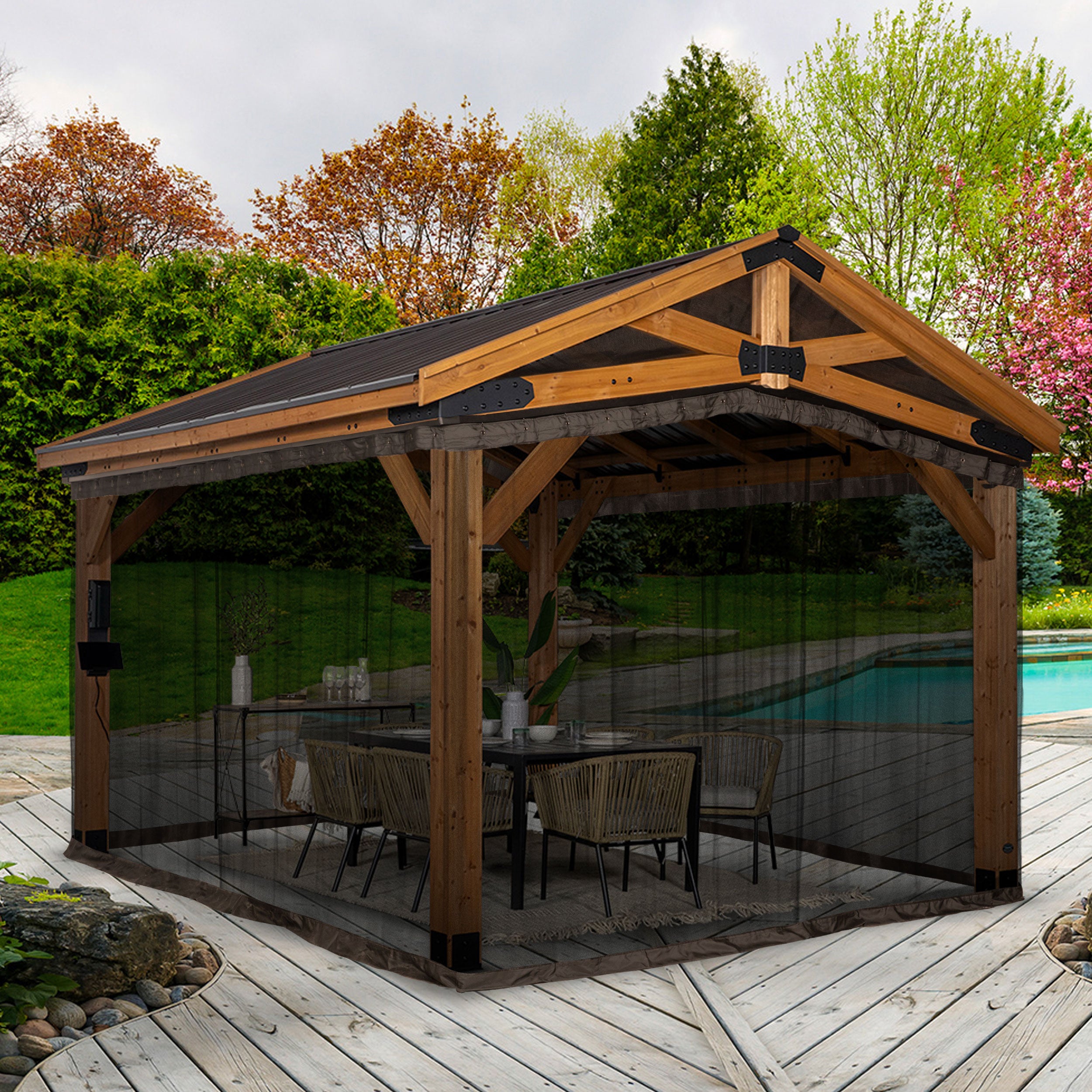 Rustic Patios With Tin Roof Wooden & Metal Gazebos For Sale Backyard
