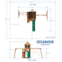 Load image into Gallery viewer, Oceanview Swing Set green slide dimensions
