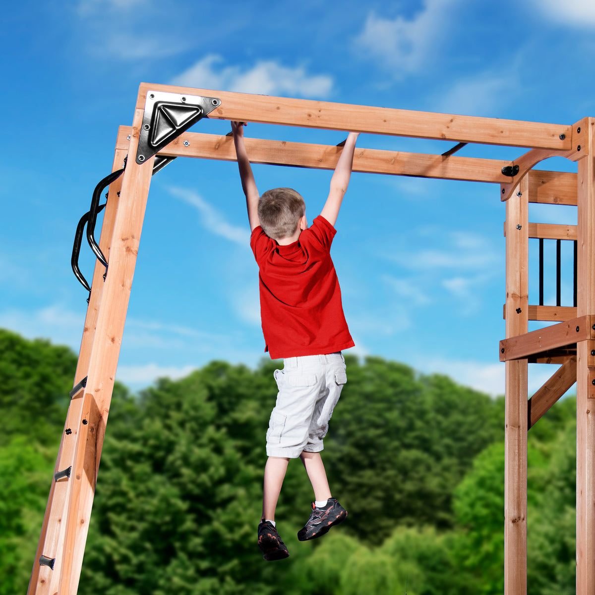 Oceanview Wooden Swing Set for Kids Backyard Discovery